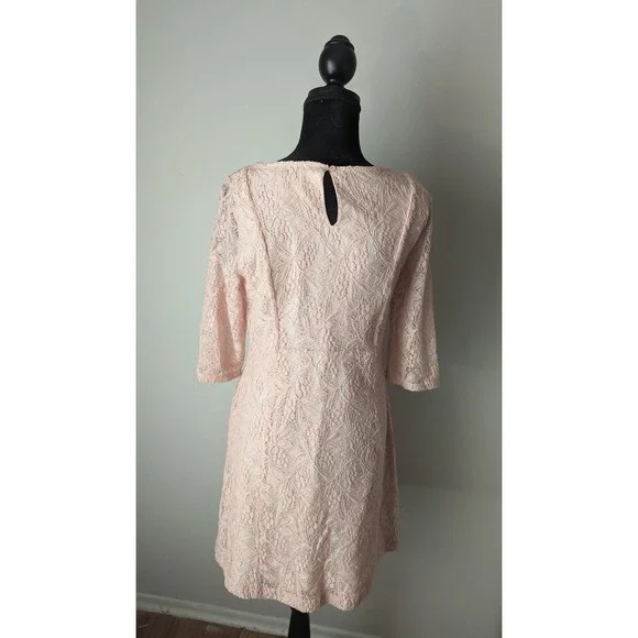 Maeve Anthropologie Lefkara blush pink lace dress - Picture 3 of 11